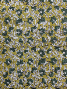 Mustard Yellow Military Green Ivory  Hand Block Printed Cotton Fabric Per Meter - F001F1132