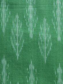 Green Ivory Pochampally Hand Weaved Ikat Mercerised Cotton Fabric Per Meter - F002F1034