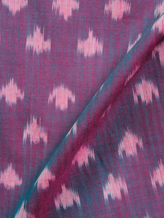 Purple Grey Pochampally Hand Weaved Ikat Mercerised  Fabric Per Meter - F002F1418