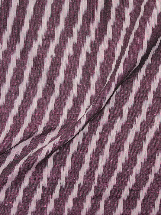 Purple Ivory Pochampally Hand Woven Ikat Fabric Per Meter - F002F916