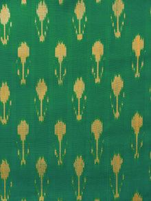 Green Yellow Pochampally Hand Weaved Ikat Mercerised Fabric Per Meter - F002F1572