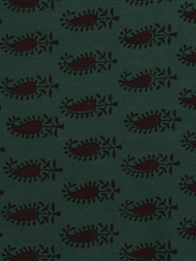 Bottle Green Maroon Bagh Printed Cotton Fabric Per Meter - F005F2070