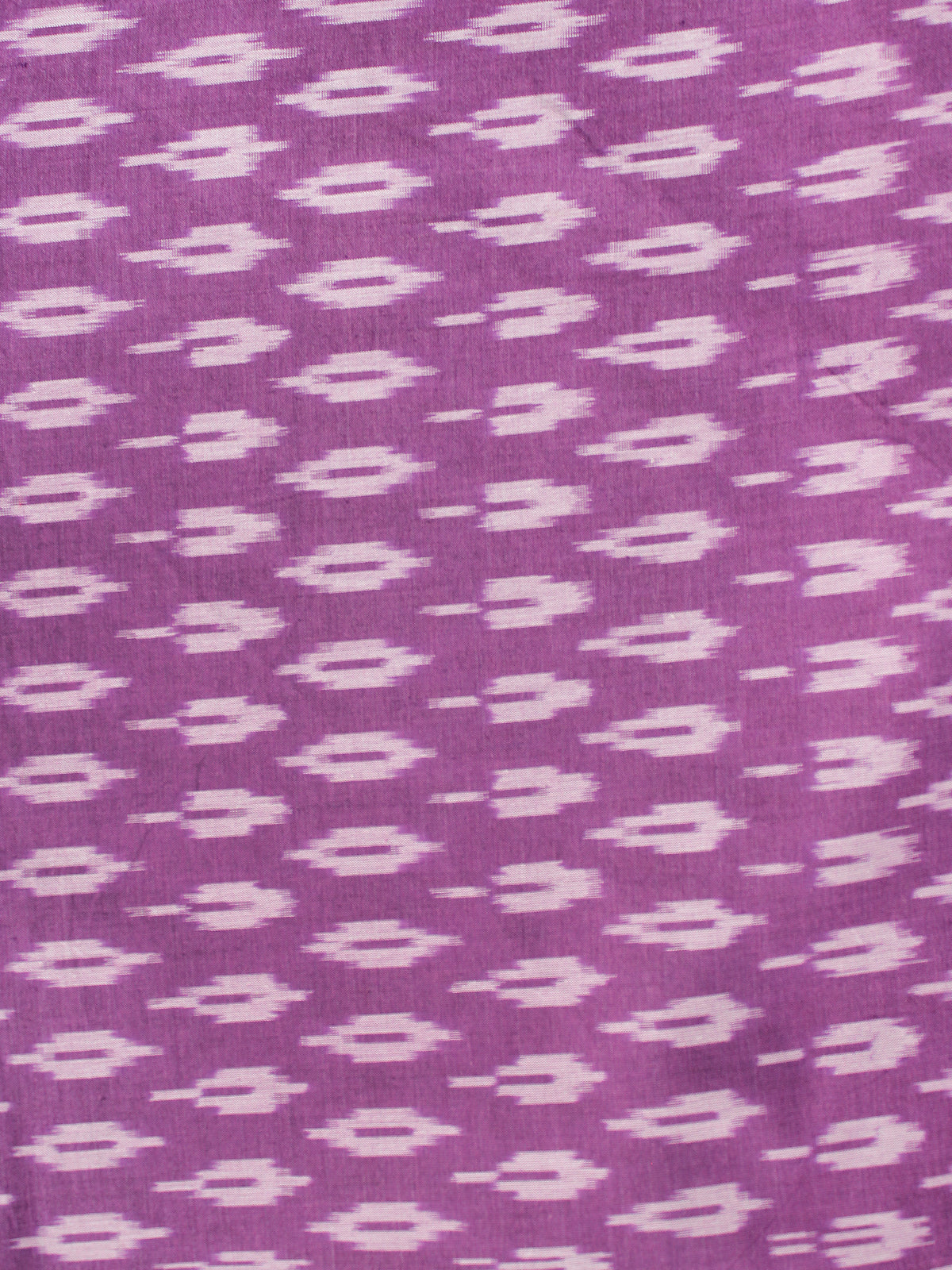 Mauve White Pochampally Hand Weaved Ikat Mercerised Cotton Fabric Per Meter - F002F1966