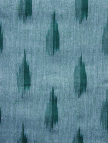 Cyan green Pochampally Hand Weaved Ikat Fabric Per Meter - F003F1229