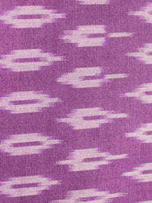 Mauve White Pochampally Hand Weaved Ikat Mercerised Cotton Fabric Per Meter - F002F1966