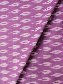 Mauve White Pochampally Hand Weaved Ikat Mercerised Cotton Fabric Per Meter - F002F1966