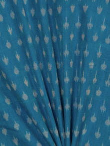 Blue Grey Pochampally Hand Weaved Ikat Mercerised Cotton Fabric Per Meter - F002F1753