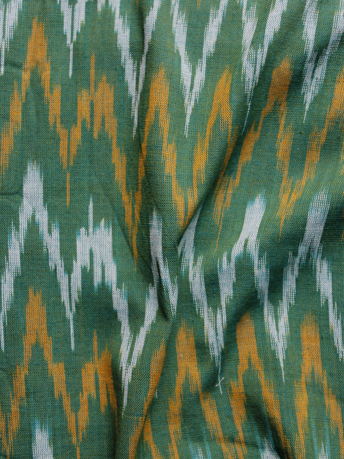 Grey Orange Ivory Pochampally Hand Woven Ikat Fabric Per Meter - F002F952