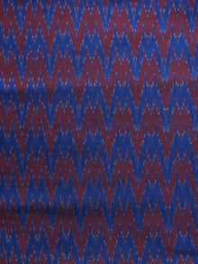 Blue Maroon Pochampally Hand Weaved Ikat Mercerised Cotton Fabric Per Meter - F002F1021