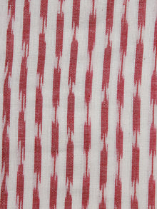 White Rust Pochampally Hand Woven Ikat Fabric Per Meter - F002F936