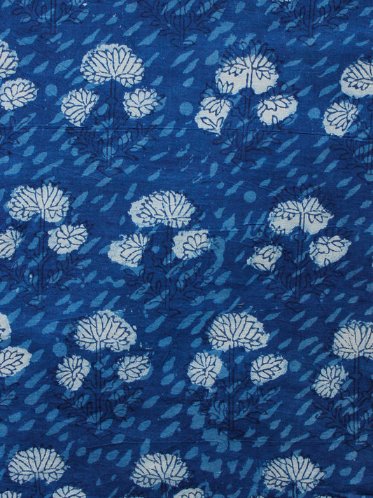 Indigo White Black Hand Block Printed Cotton Fabric Per Meter - F001F1350