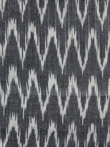 Grey Ivory Pochampally Hand Woven Ikat Fabric Per Meter - F002F953