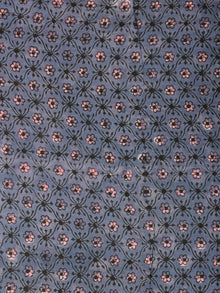 Grey Pink Hand Block Printed Cotton Fabric Per Meter - F001F2177