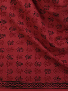 Magenta Pink Red Black Bagh Printed Cotton Fabric Per Meter - F005F2072