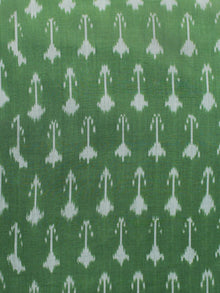 Green Ivory Pochampally Hand Weaved Ikat Mercerised Cotton Fabric Per Meter - F002F1038