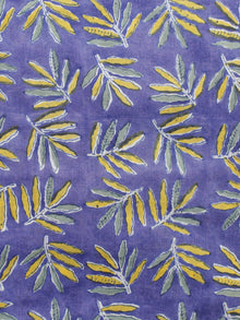 Blue Yellow Green Hand Block Printed Cotton Fabric Per Meter - F001F1067