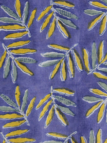 Blue Yellow Green Hand Block Printed Cotton Fabric Per Meter - F001F1067