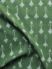 Green Ivory Pochampally Hand Weaved Ikat Mercerised Cotton Fabric Per Meter - F002F1038