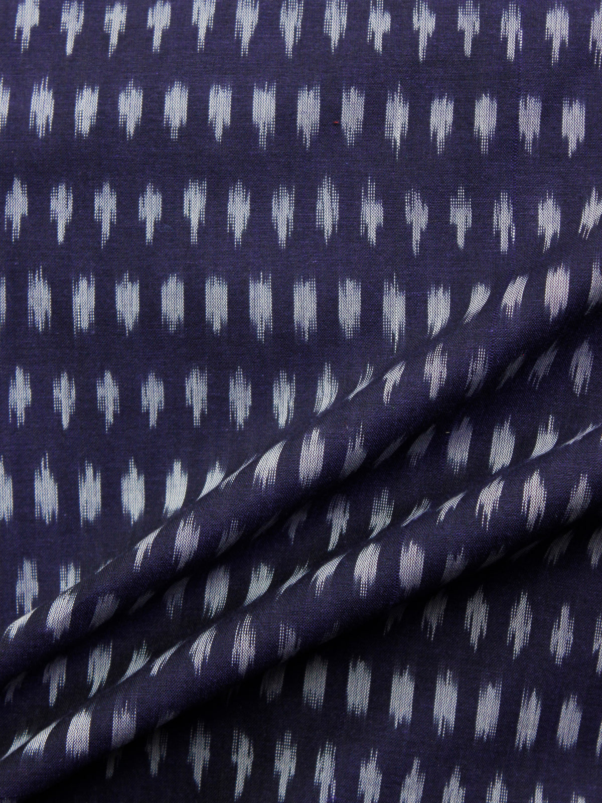 Indigo Grey Pochampally Hand Weaved Ikat Mercerised  Fabric Per Meter - F002F1422