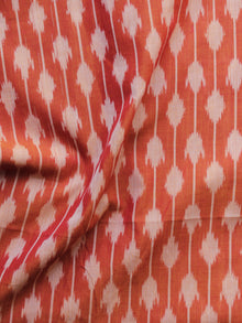 Rust Red Ivory Pochampally Hand Weaved Ikat Mercerised Cotton Fabric Per Meter - F002F1039