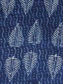 Indigo Blue White Hand Block Printed Cotton Fabric Per Meter - F001F1115