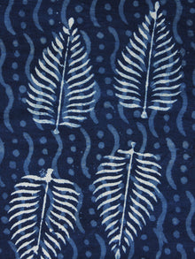 Indigo Blue White Hand Block Printed Cotton Fabric Per Meter - F001F1115