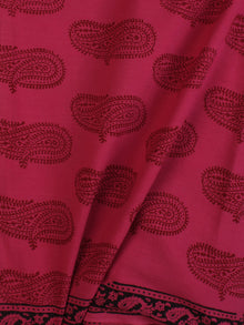 Magenta Pink Red Black Bagh Printed Cotton Fabric Per Meter - F005F2079