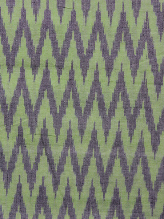 Green Black Pochampally Hand Weaved Ikat Mercerised  Fabric Per Meter - F002F1430