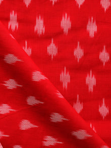 Red Ivory Pochampally Hand Weaved Ikat Mercerised Cotton Fabric Per Meter - F002F1857