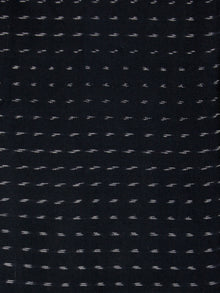 Navy Blue White Hand Woven Double Ikat Handloom Cotton Fabric Per Meter - F002F1949