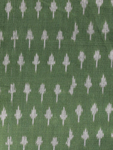 Green Ivory Pochampally Hand Weaved Ikat Mercerised Cotton Fabric Per Meter - F002F1022