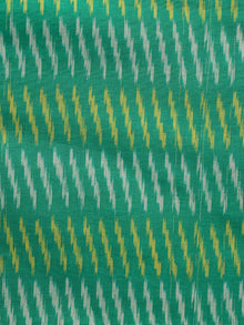 Green Yellow Grey Pochampally Hand Weaved Ikat Mercerised  Fabric Per Meter - F002F1431