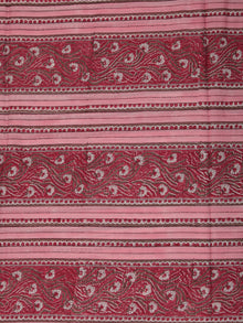 Pink Red White Hand Block Printed Cotton Fabric Per Meter - F001F2372