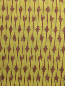 Yellow Rust Pochampally Hand Weaved Ikat Mercerised Cotton Fabric Per Meter - F002F1047