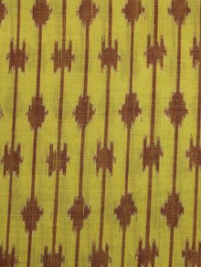 Yellow Rust Pochampally Hand Weaved Ikat Mercerised Cotton Fabric Per Meter - F002F1047