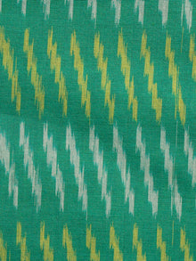 Green Yellow Grey Pochampally Hand Weaved Ikat Mercerised  Fabric Per Meter - F002F1431