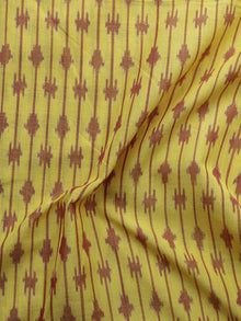 Yellow Rust Pochampally Hand Weaved Ikat Mercerised Cotton Fabric Per Meter - F002F1047