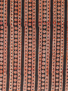 Black Rust Beige Hand Block Printed Cotton Fabric Per Meter - F001F1077