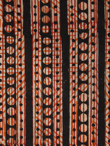 Black Rust Beige Hand Block Printed Cotton Fabric Per Meter - F001F1077