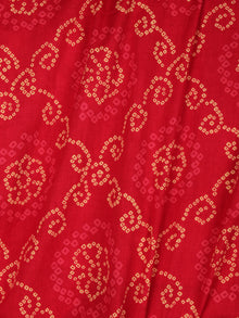 Red Yellow Bandhini Hand Block Printed Cotton Fabric Per Meter - F001F2023