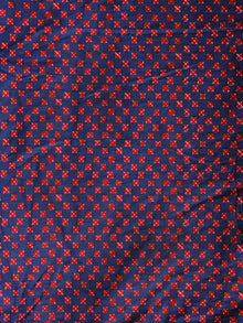 Indigo Red Hand Block Printed Cotton Fabric Per Meter - F001F1937