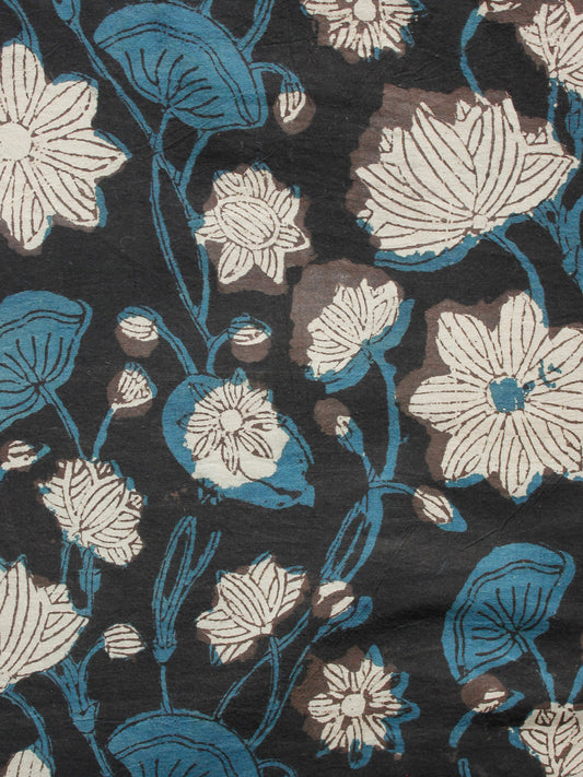 Black Blue Brown Beige Hand Block Printed Cotton Fabric Per Meter - F001F1365