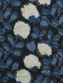 Indigo Black Ivory Hand Block Printed Cotton Fabric Per Meter - F001F1081