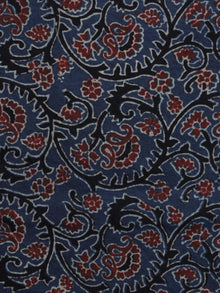 Indigo Black Red Ajrakh Printed Cotton Fabric Per Meter - F003F1191