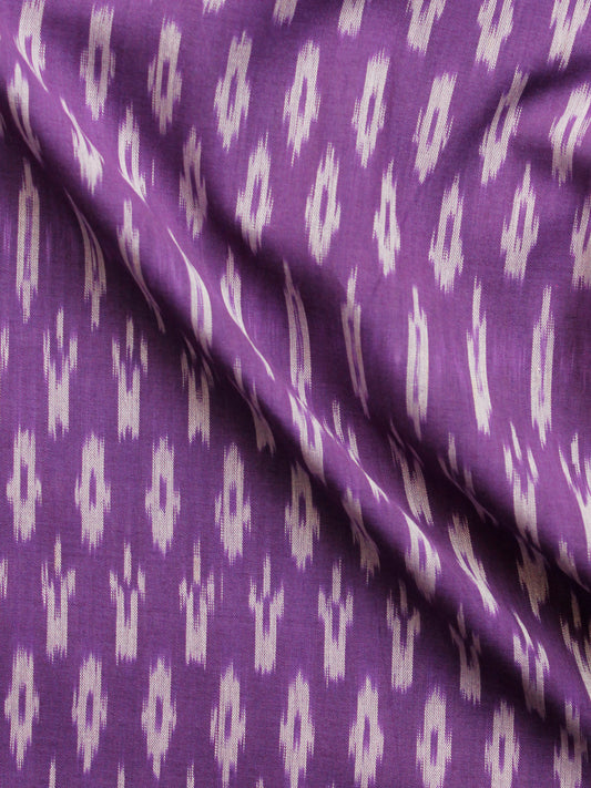 Purple Grey Pochampally Hand Weaved Ikat Mercerised  Fabric Per Meter - F002F1437