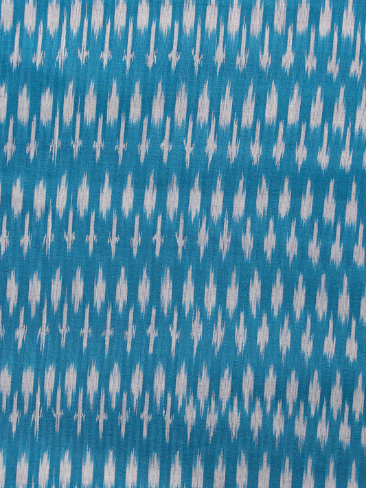 Teal Blue Grey Hand Weaved Ikat Mercerised Fabric Per Meter - F002F1438