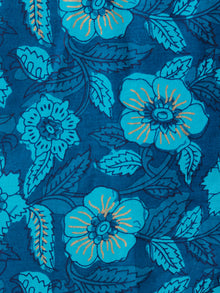 Indigo Sky Blue Hand Block Printed Cotton Fabric Per Meter - F001F1940