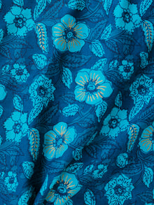 Indigo Sky Blue Hand Block Printed Cotton Fabric Per Meter - F001F1940