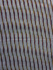 Grey Red Black  Pochampally Hand Weaved Ikat Fabric Per Meter - F003F1250