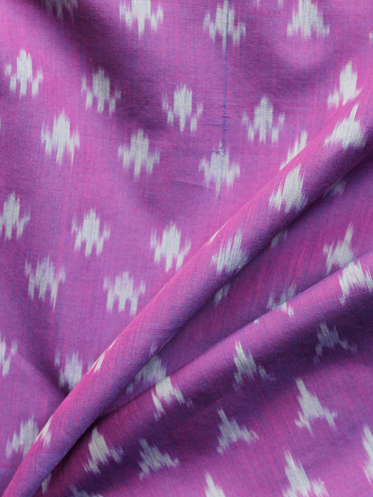 Purple Grey Pochampally Hand Weaved Ikat Mercerised  Fabric Per Meter - F002F1436